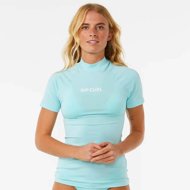 ! alt : ! title : Rip Curl-classic surf short sleeve rash guard sky blue 4boards 15HWRV ! desc : ! caption :