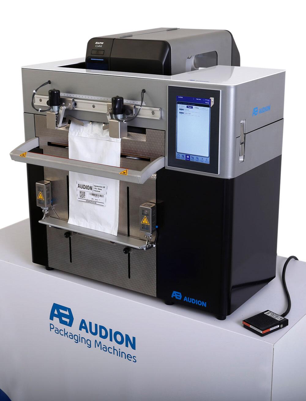 Audion Speedpack 300 Tabletop label printer, printed label
