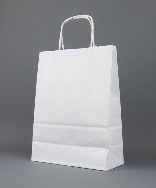 Small Plain White Twisted Handle Carrier Bag