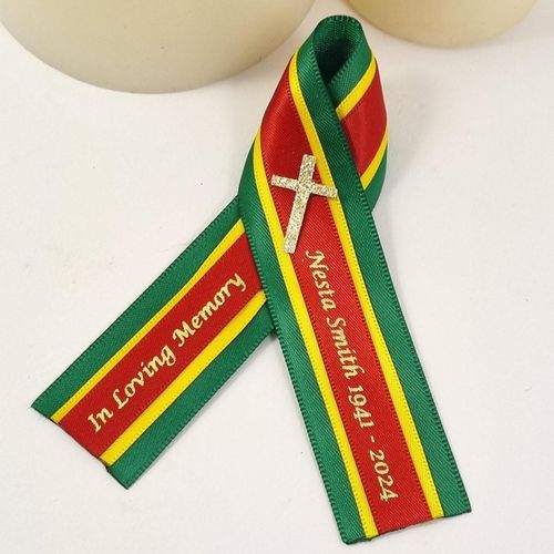 Rastafarian Funeral Favour Red green and yellow gold Jamaican Memorial