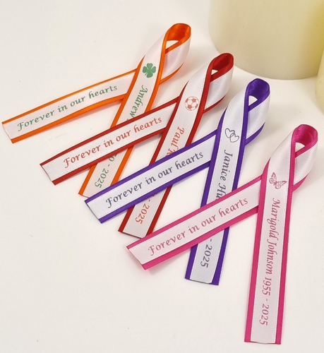 Two colour memorial ribbons