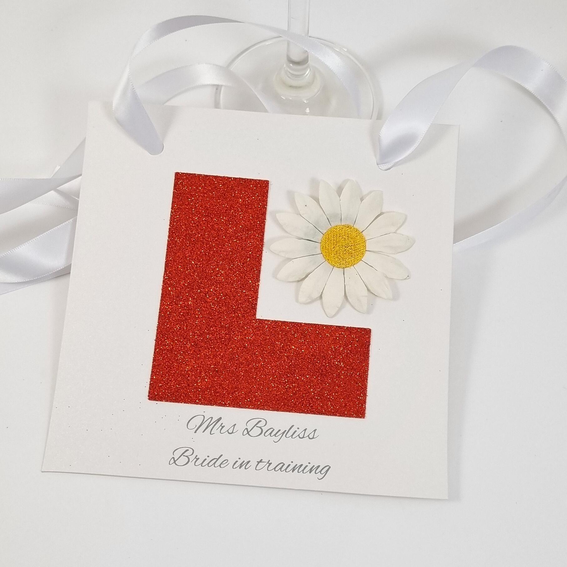 Red glitter L plate