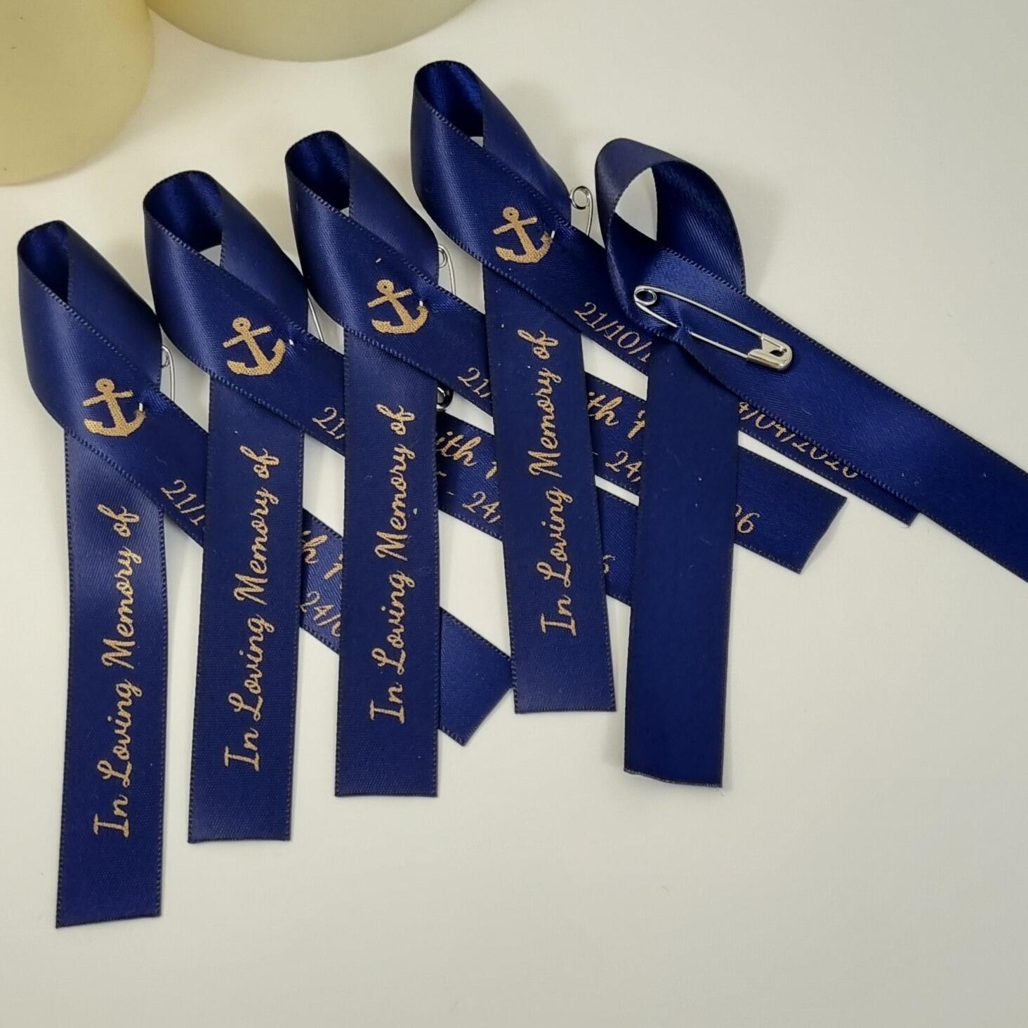 Anchor navy and gold Memorial Ribbons
