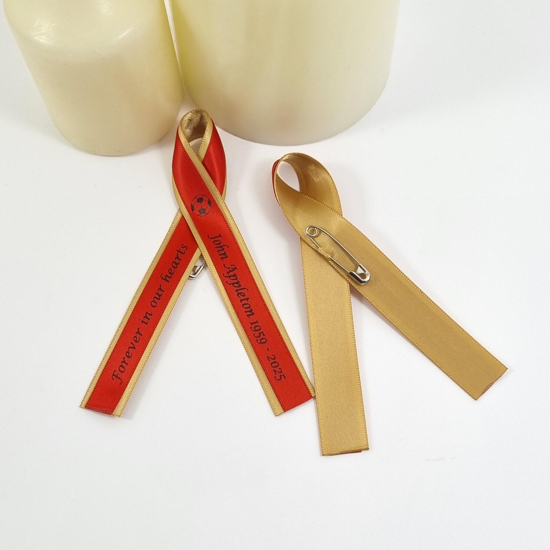 Red and gold memorial ribbons