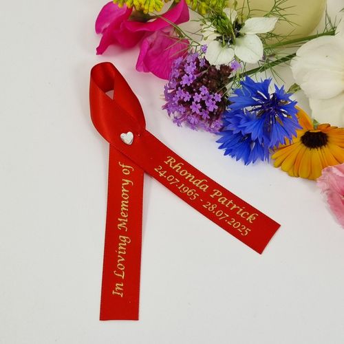 Red and gold Memorial ribbon