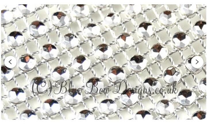1 Meter Diamante Ribbon Rhinestone Effect Mesh Easy To Trim To Size.