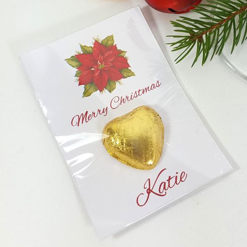 Poinsettia Place card favour