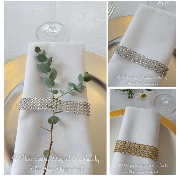 DIY Sparkly Napkin Ribbon Band Decor.