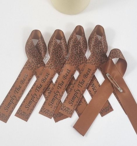 leopard funeral memorial ribbons
