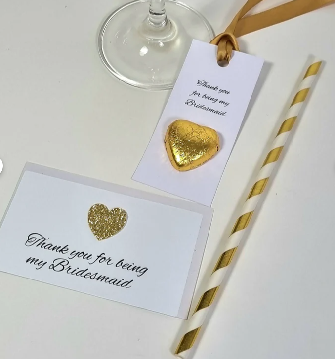 Gold Thank you for being my bridesmaid tags and labels for your own bottles