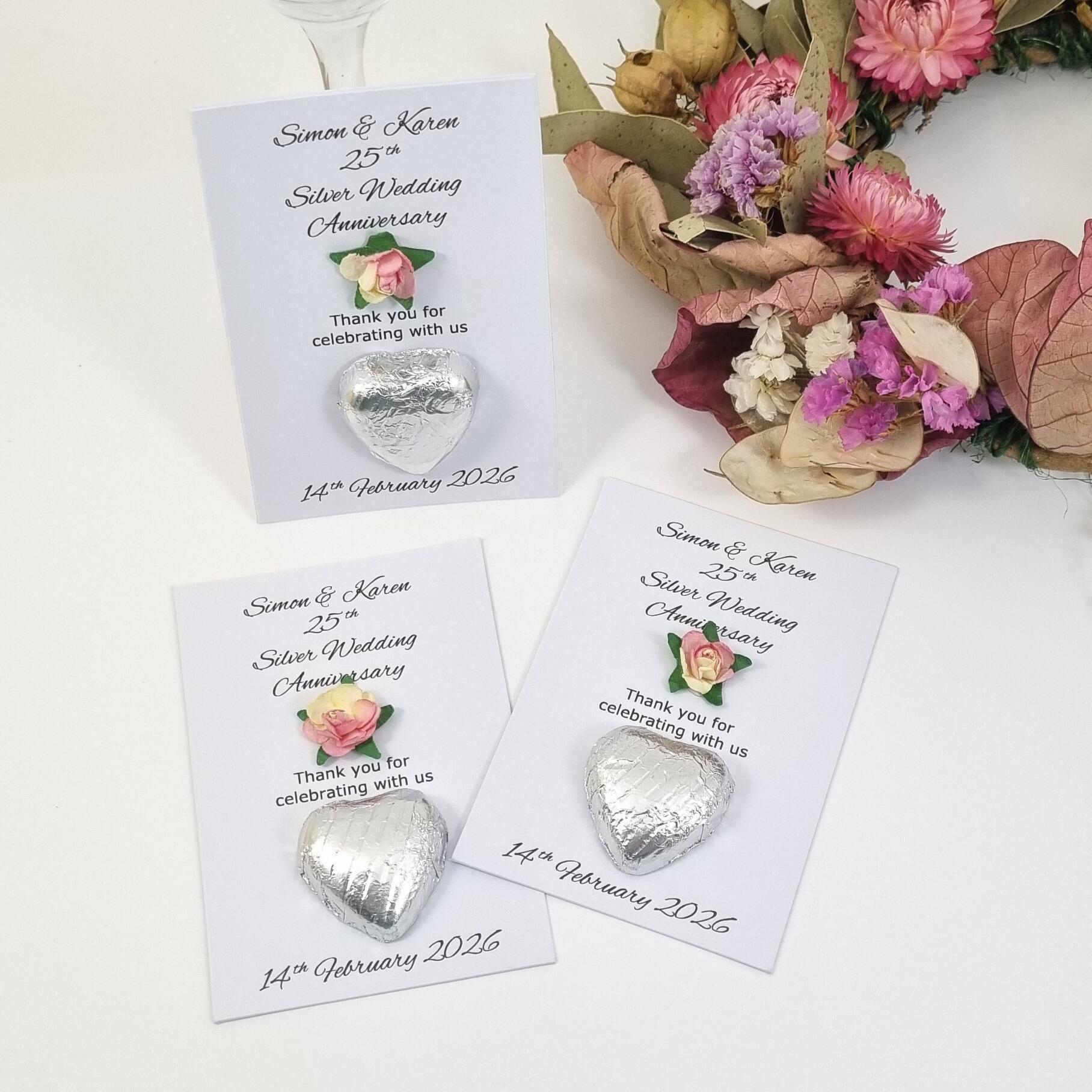 silver wedding anniversary favour