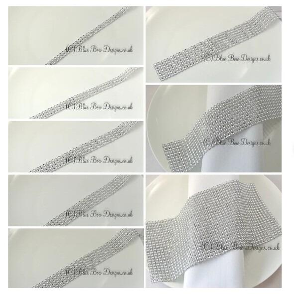 1 Meter Diamante Ribbon Rhinestone Effect Mesh Easy To Trim To Size.