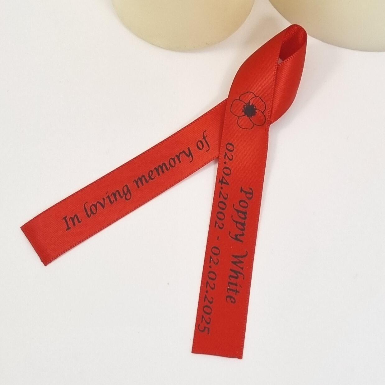 Red Poppy Memorial ribbon