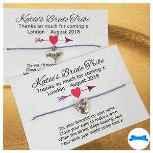 Hen party bracelet with heart and free Bride bracelet