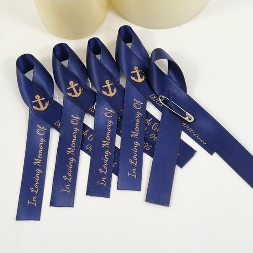 Personalised Nautical Anchor Memorial Ribbons