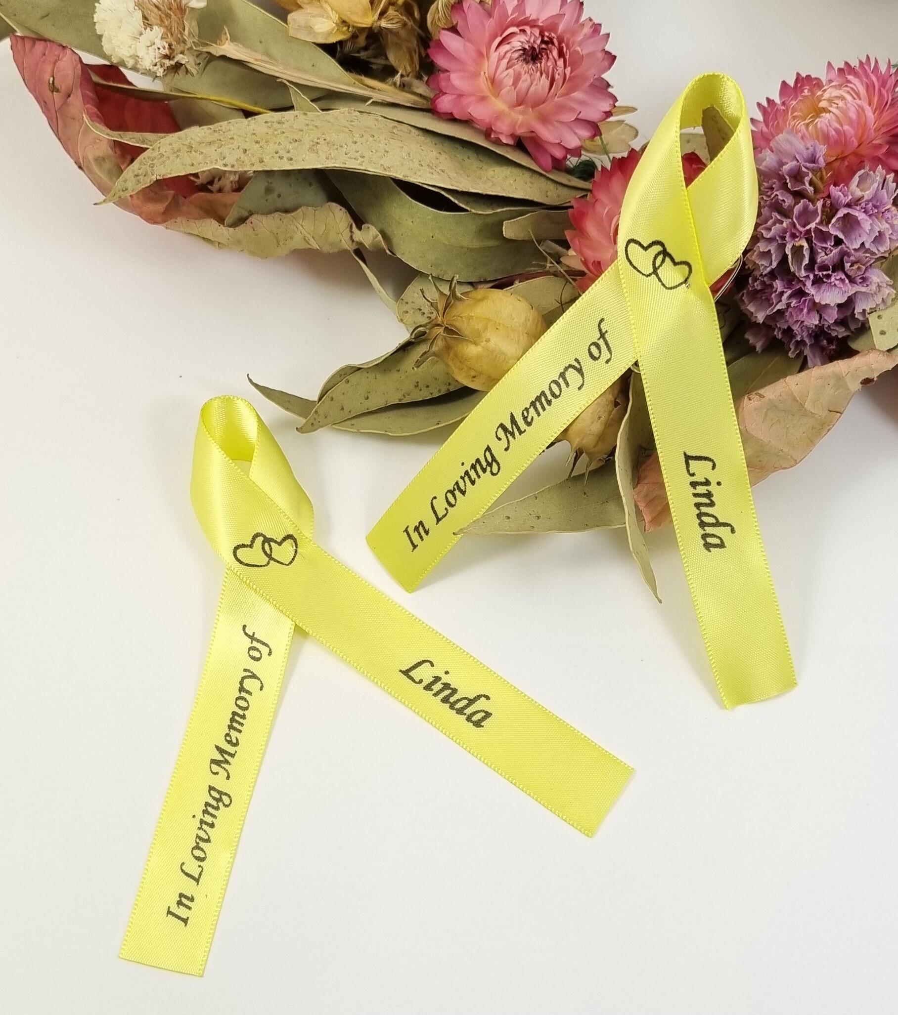 yellow memorial ribbons
