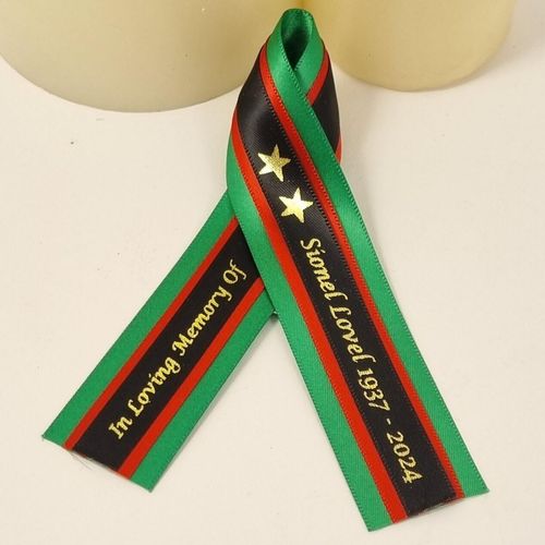 St Kitts and Nevis funeral memorial ribbons. Caribbean