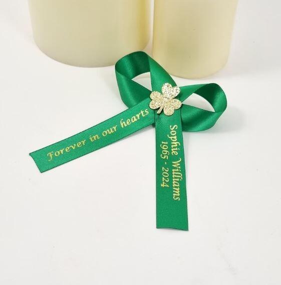 Shamrock Funeral ribbon