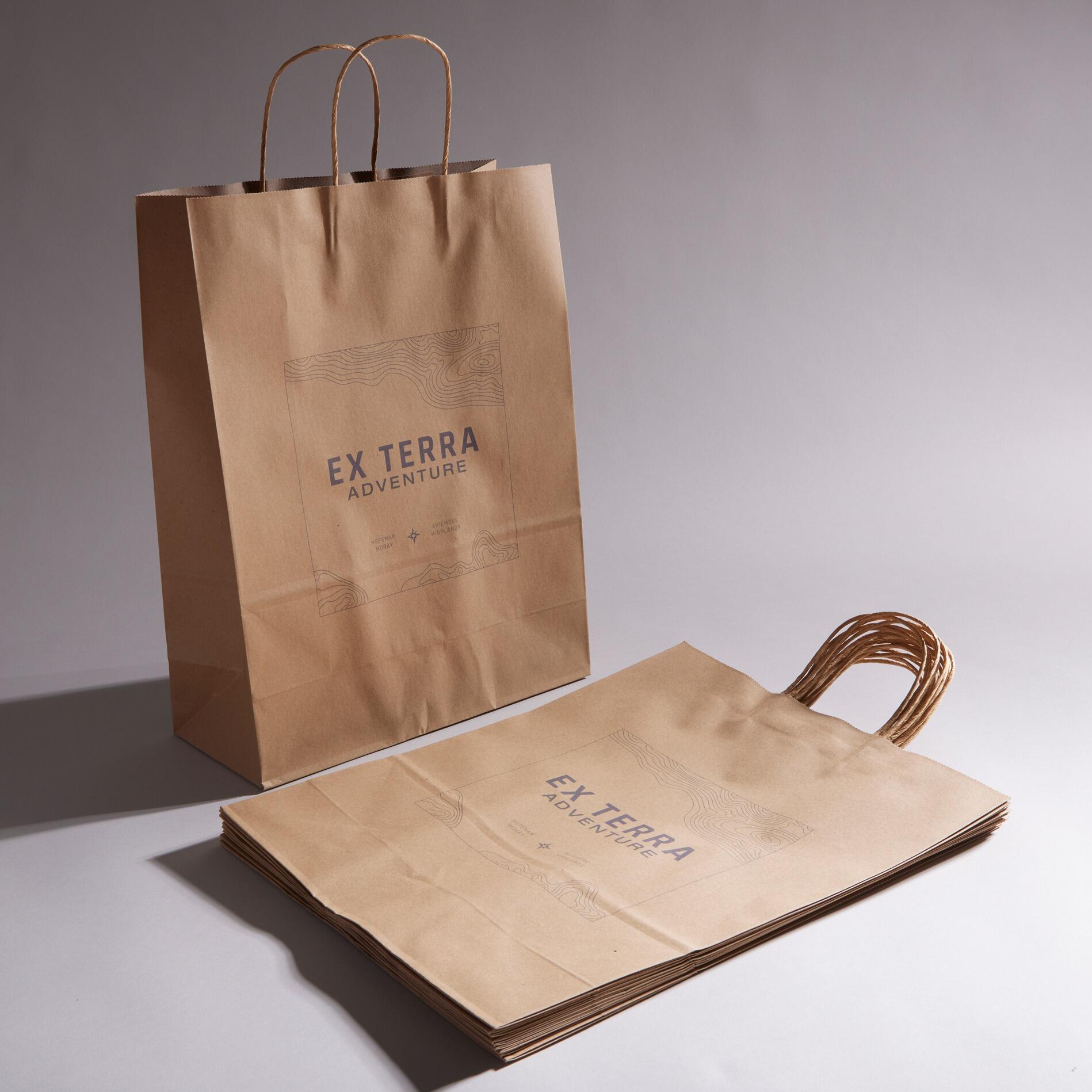 Twisted handle A3 manila natural brown paper kraft promotional trade show bag