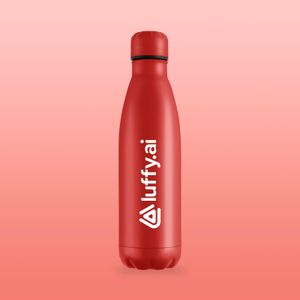 Red company logo business promotional giveaway bottle