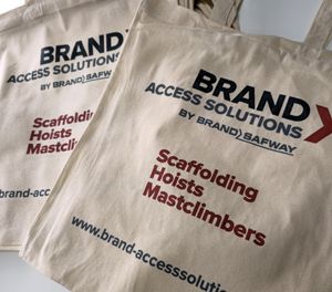 Trade show giveaway custom full colour logo printed tote 5oz shopper bag