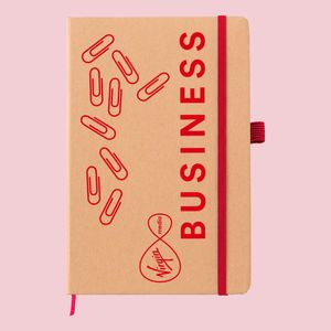 Red trim recycled eco A5 notebook business logo printed customised design
