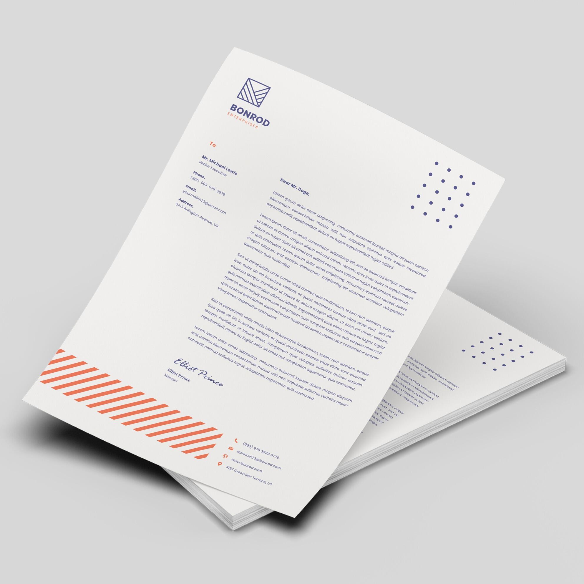 A4 Custom logo letterhead business stationery