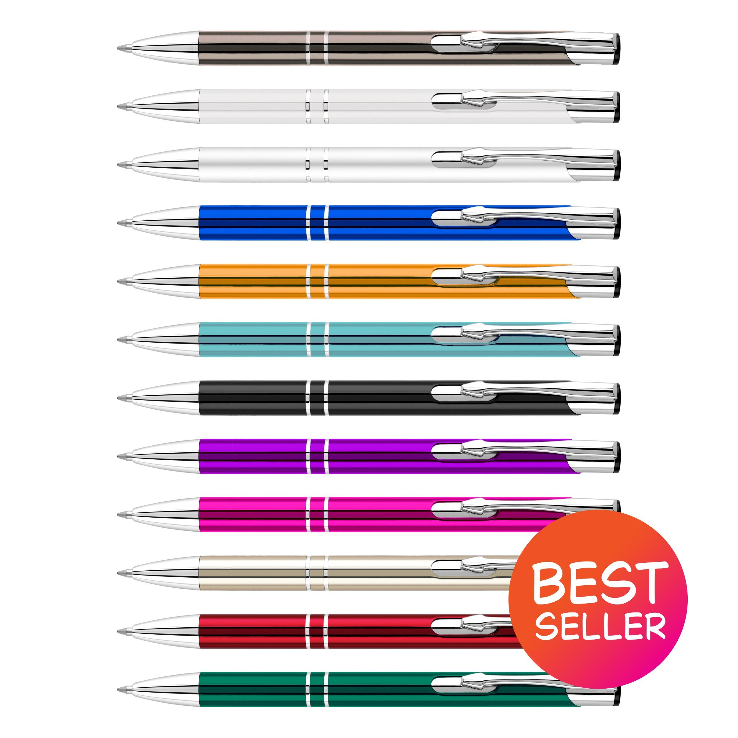 2 Ring Aluminium metal budget Pens Anodised colour pen barrel choice