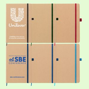 A5 Kraft Natural Eco Recycled notebooks with customised logo