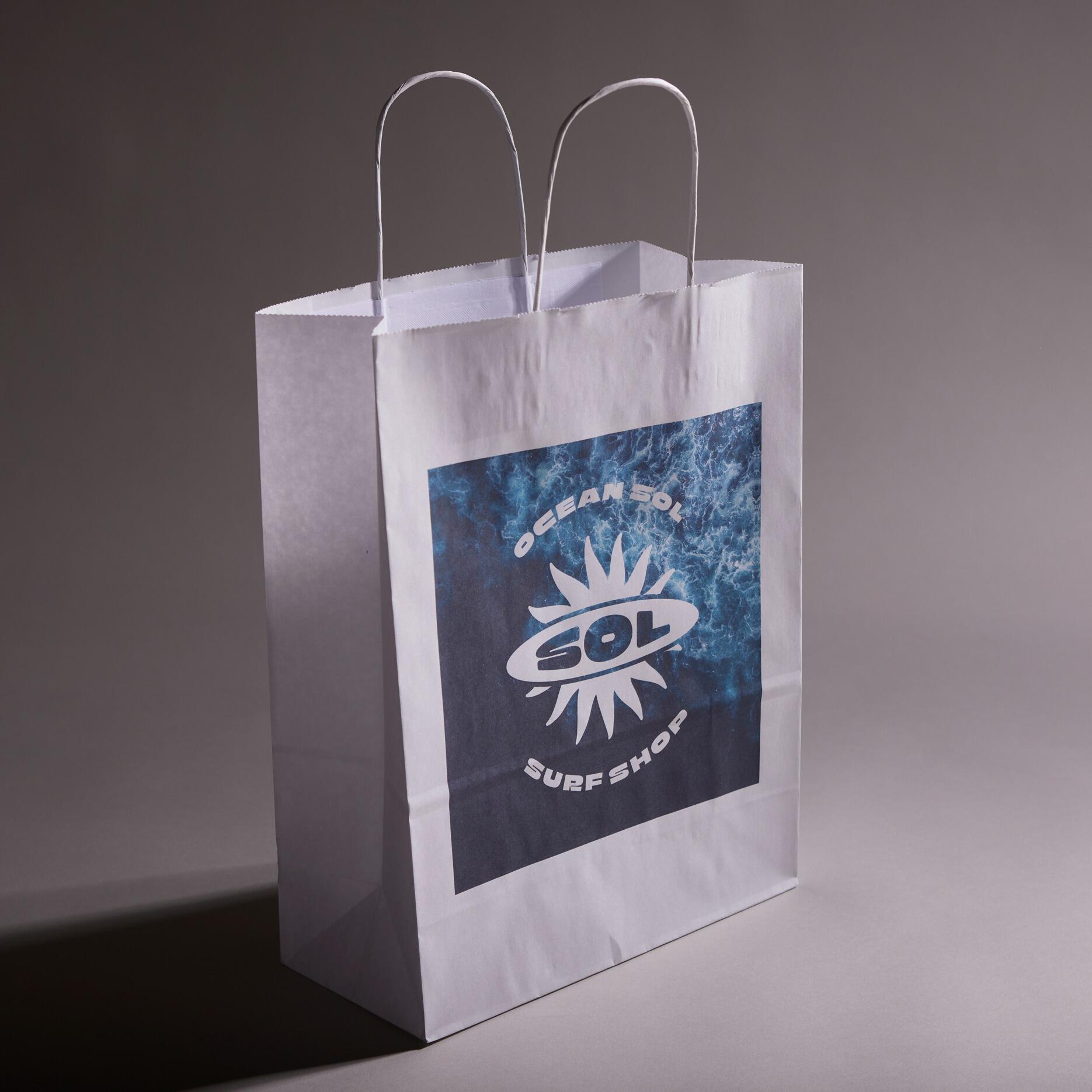 A4 Kraft paper bags with custom branded company logo eco recyclable
