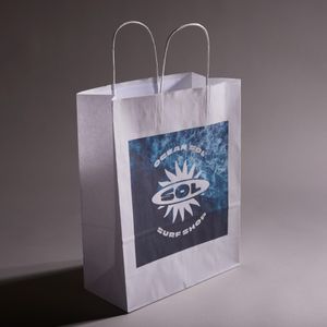 A4 Kraft paper bags with custom branded company logo eco recyclable