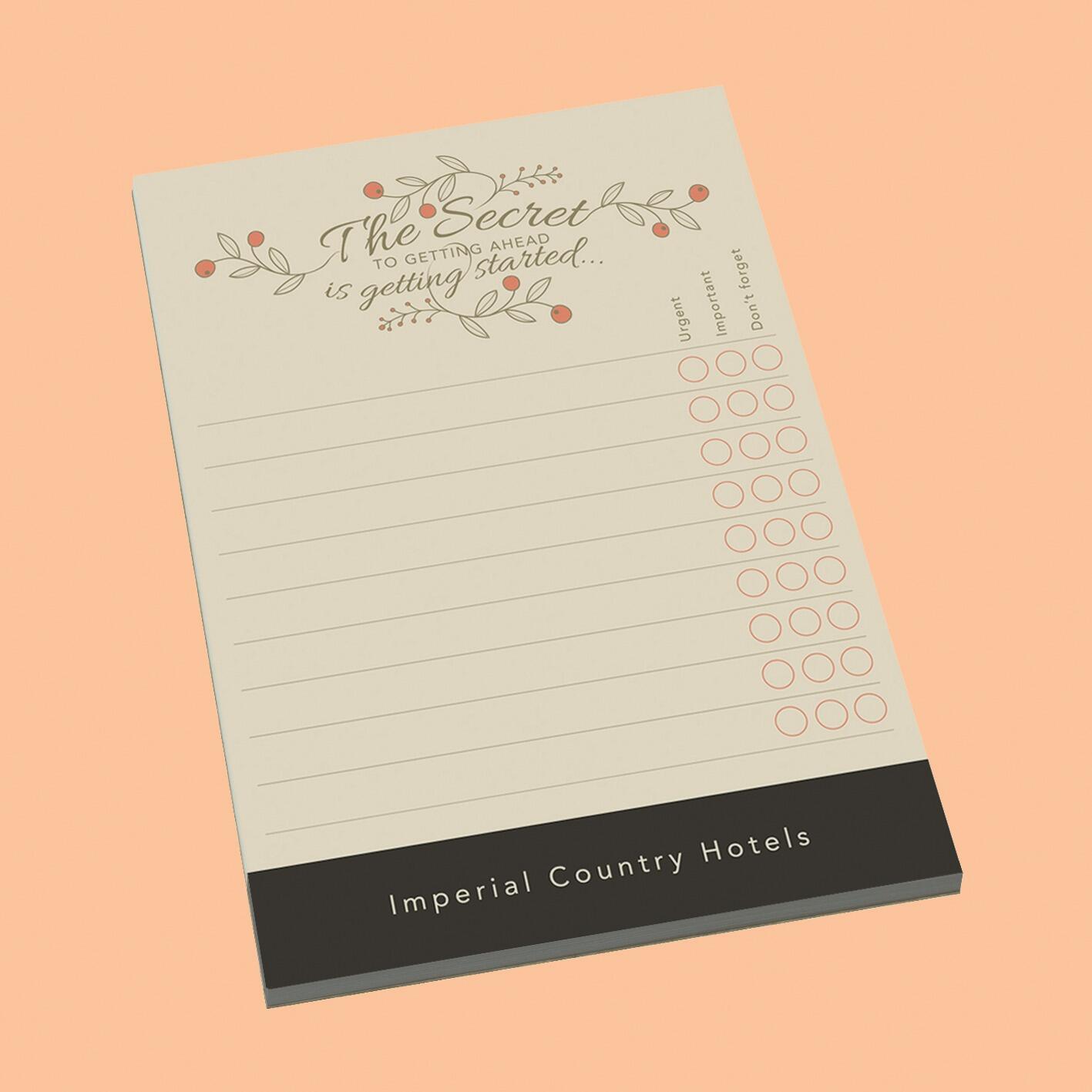 Small A6 doodle pad custom logo printed design 50 sheets of personalised pages