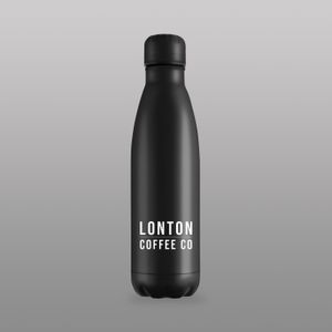 Matt black custom logo printed insulated bottle