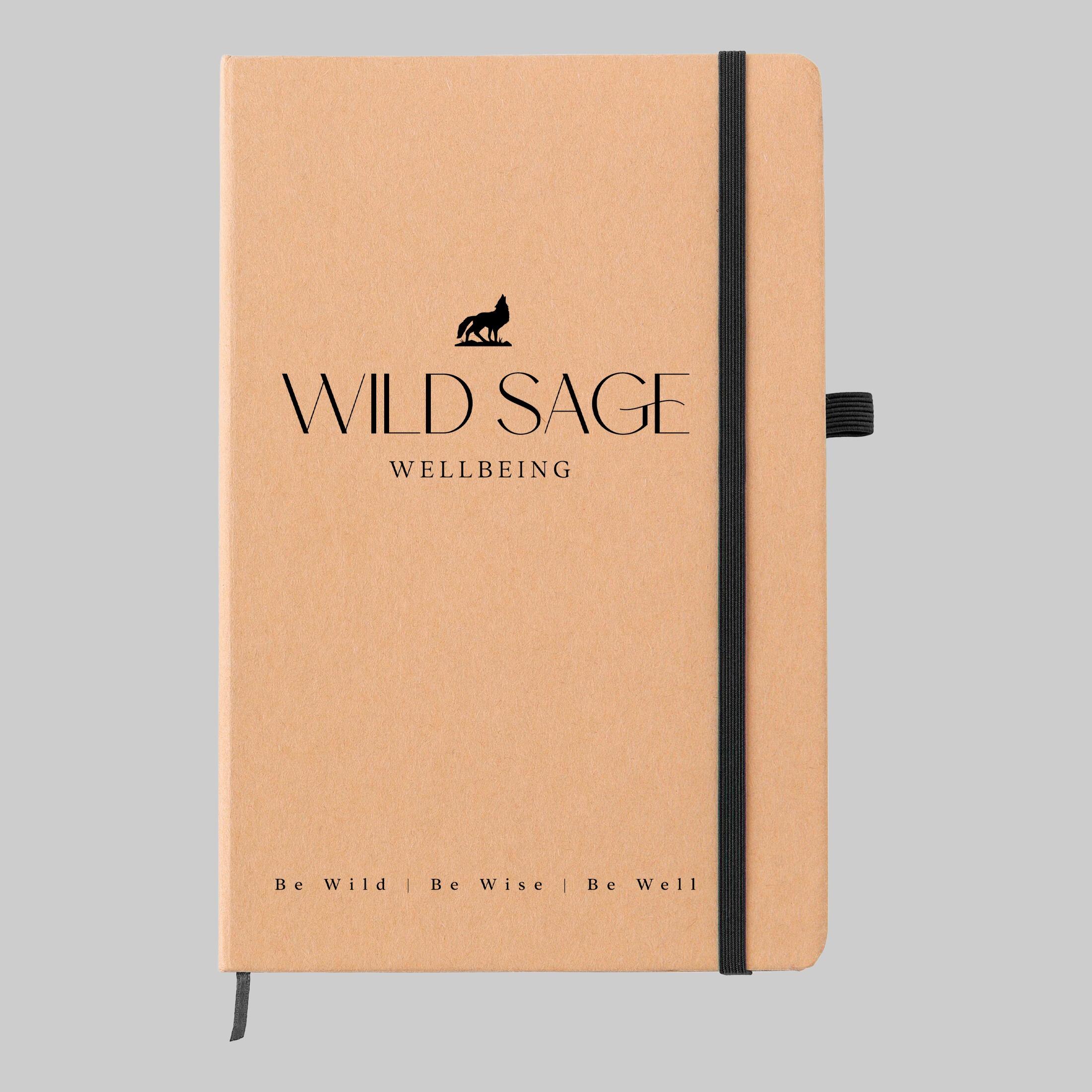 Black trim A5 recycled Paper Kraft Notebook with custom logo print