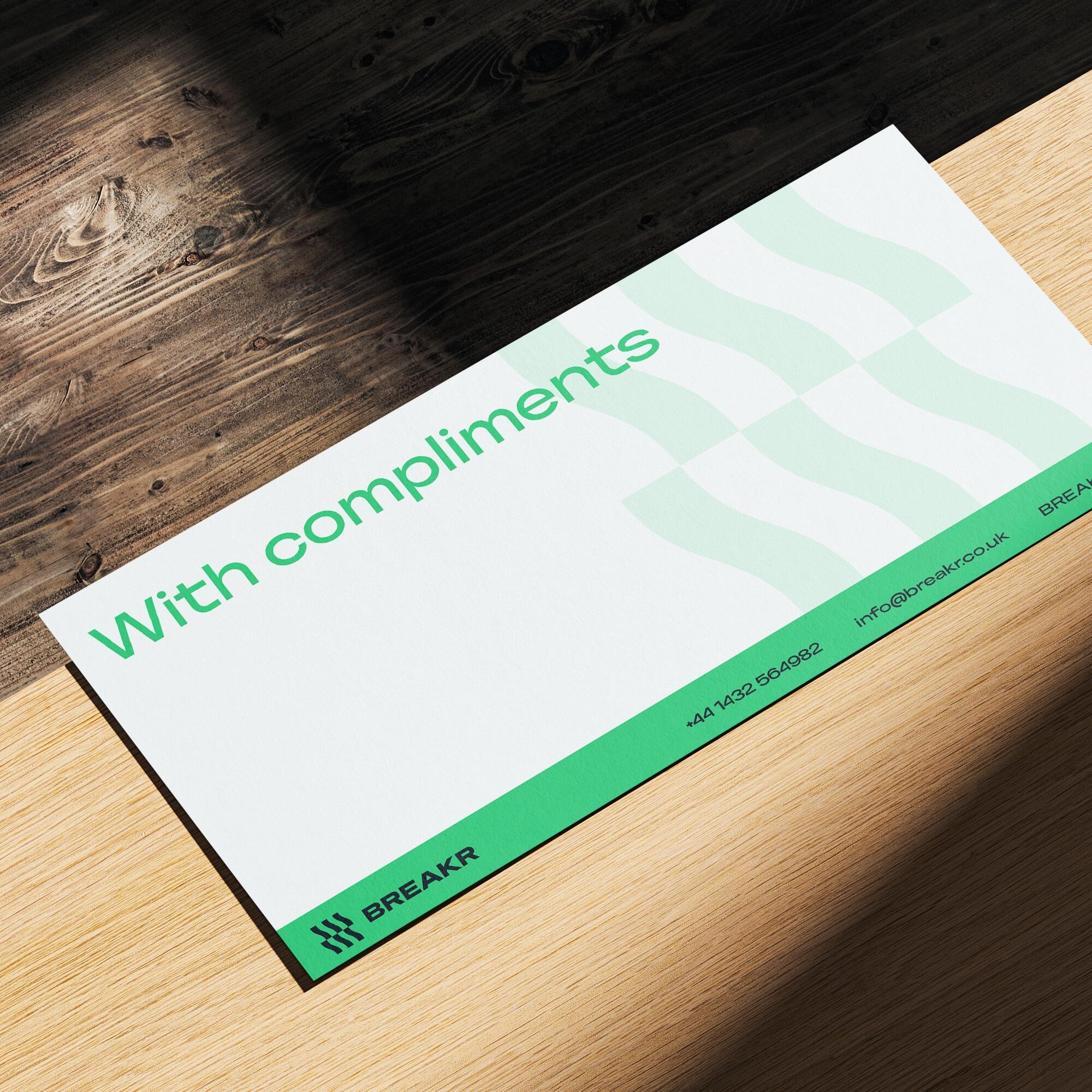 With complements slips custom logo printed design