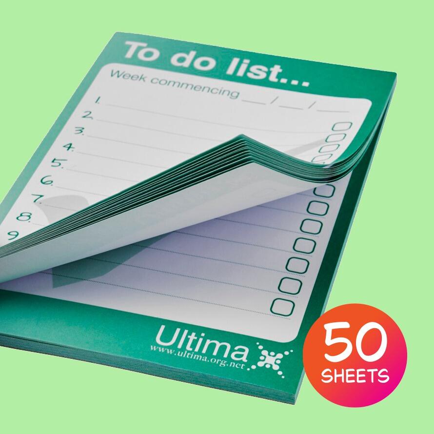 Mini Small A6 desk pad notepad customised to do list company logo printed