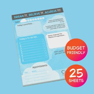 A6 25 Sheet cheap budget Deskpad notepads custom logo printed design deskpad