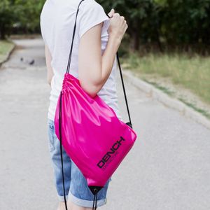 Magenta pink drawstring tote bag logo printed design for schools and colleges