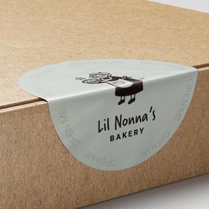 51mm Promotional advertising paper sticker takeaway box supplied on sheets
