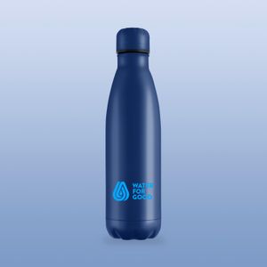 Navy blue dark blue metal insulated sports bottle