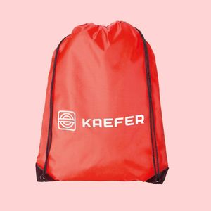 Red drawstring rucksack backpack promotional giveaway bag for trade shows