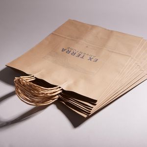 Cheap custom printed A3 large brown kraft paper printed logo bags