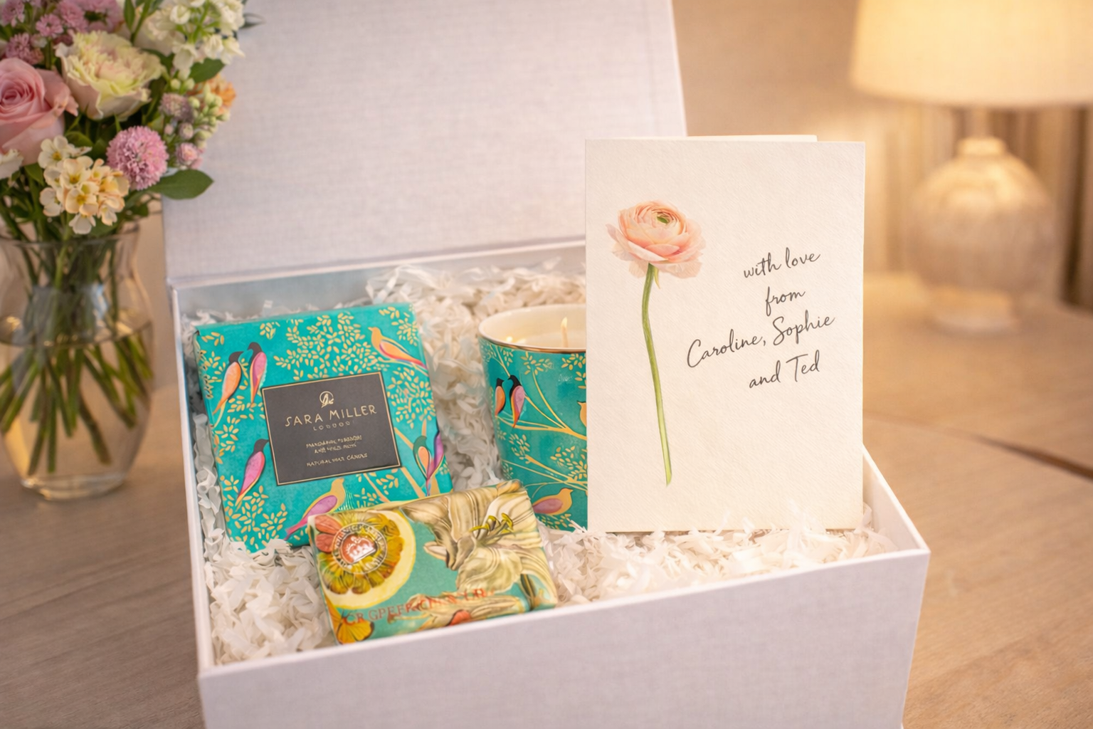 luxury candle and kew gardenssoap gift set