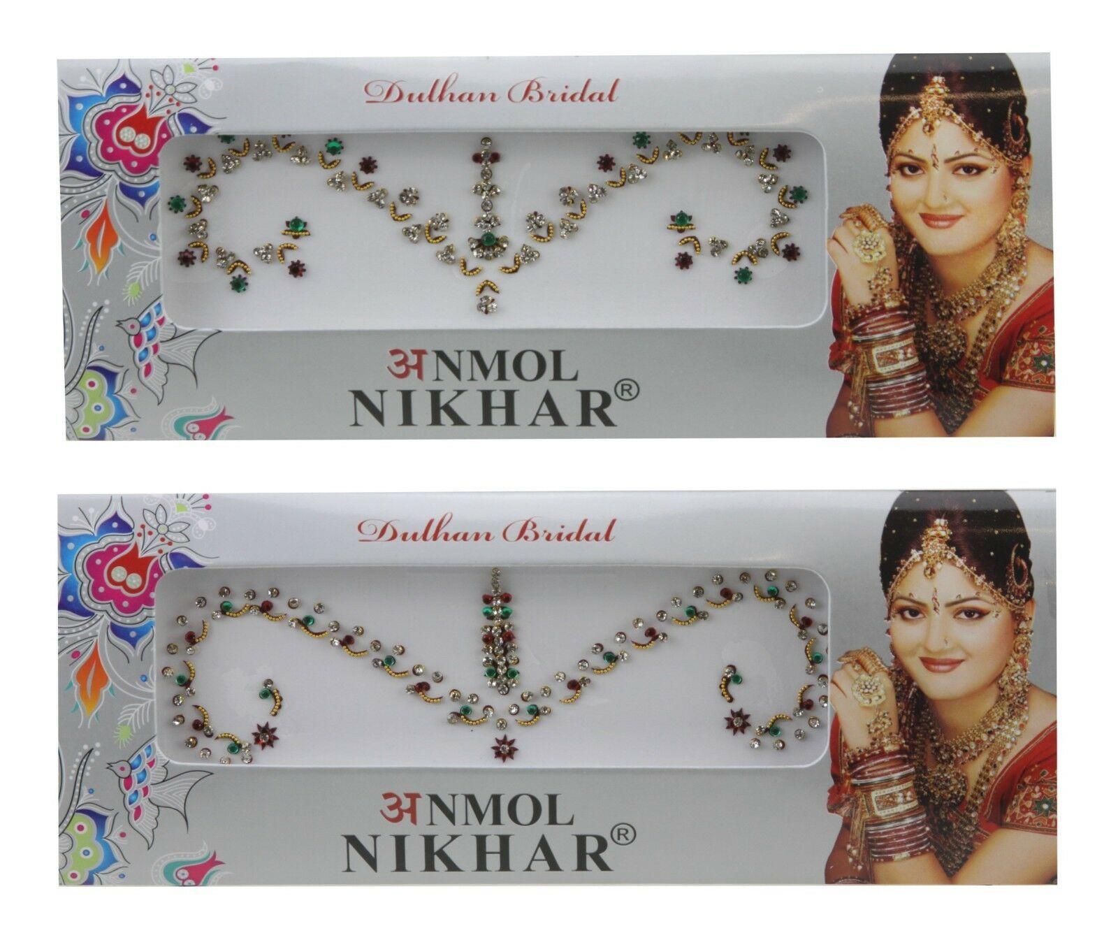 Indian Bridal Bindi Stick On Wedding Tikka Diamond Tattoo 