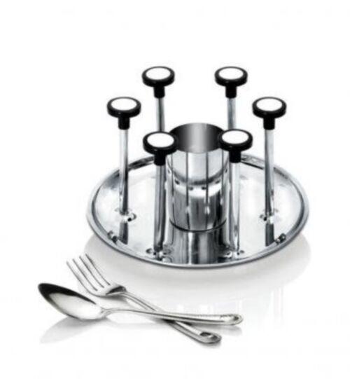 Actionware Stainless Steel Glass & Spoon Stand Deluxe Glass Stand Cutlery Stand