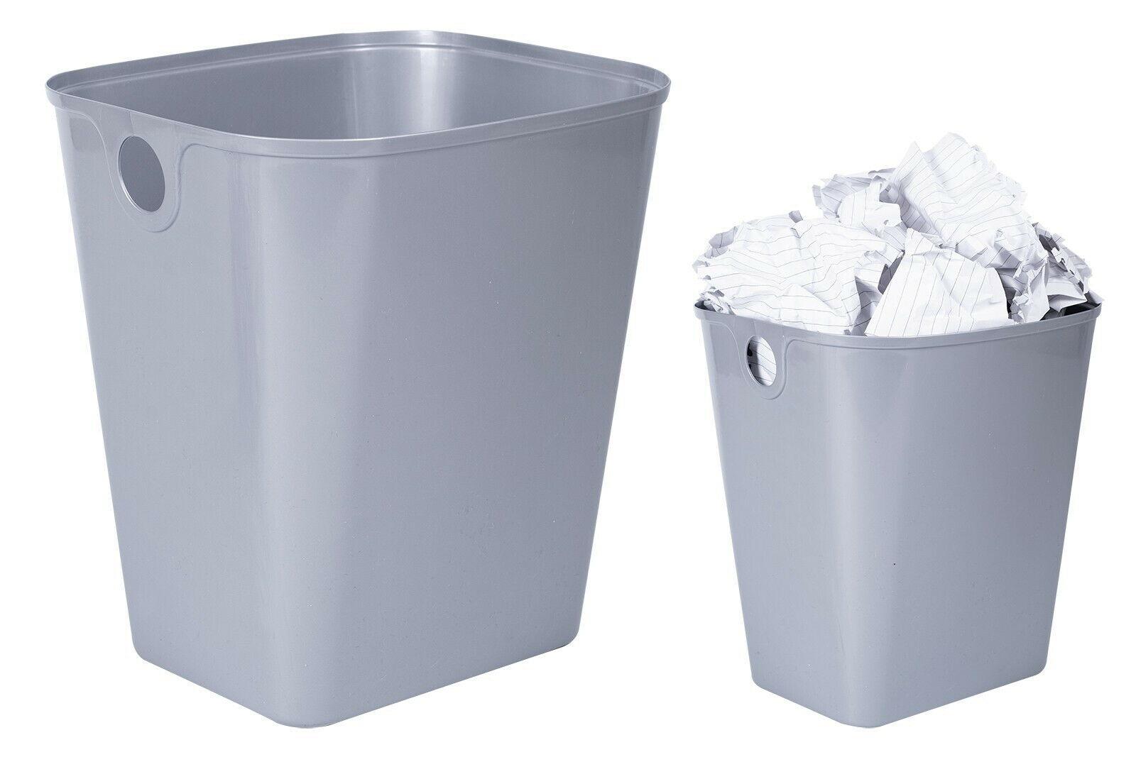 Grey Plastic Waste Paper Bin Basket 7L Basket Bedroom Office Rubbish Bin Office 