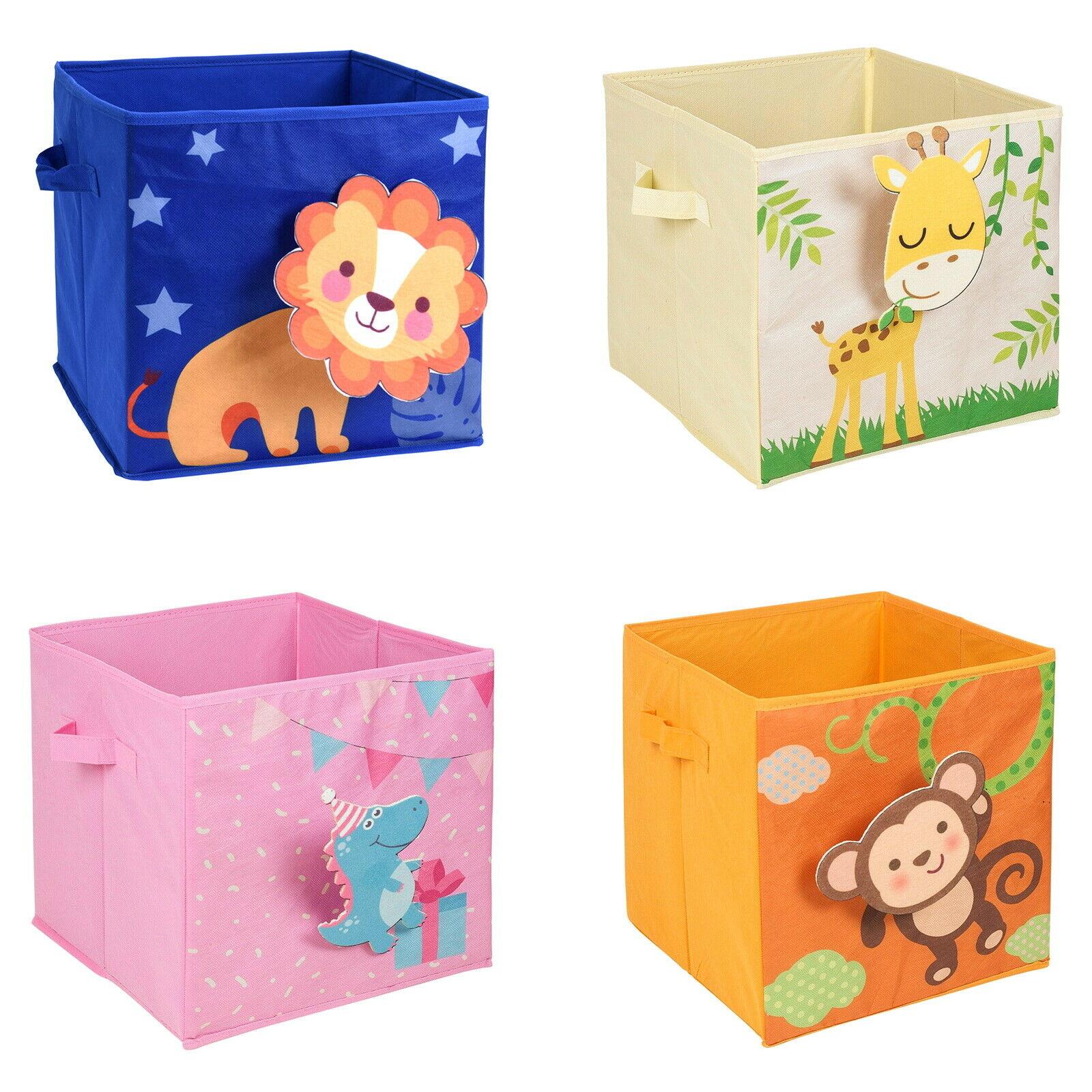 , Beige Fabric Foldable Square Canvas Storage Box Collapsible Folding Box Cubes Kids Toys Drawer 20x20x20cm Small 