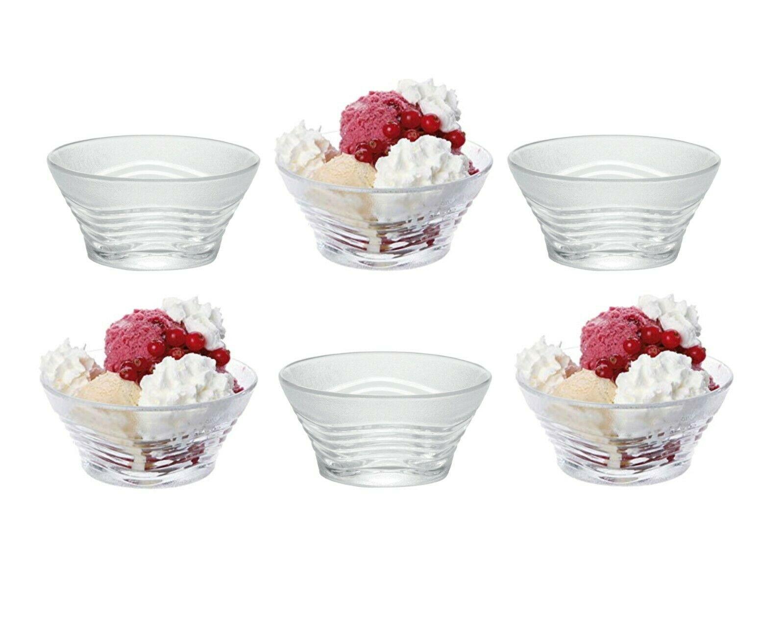 Salad Cocktail 10 Ounce Thickened Glass Bowls for Dessert Ice Cream Fruit Smoothie Snack Ice Cream Glass Bowl Set of 6 Blue Sundae 