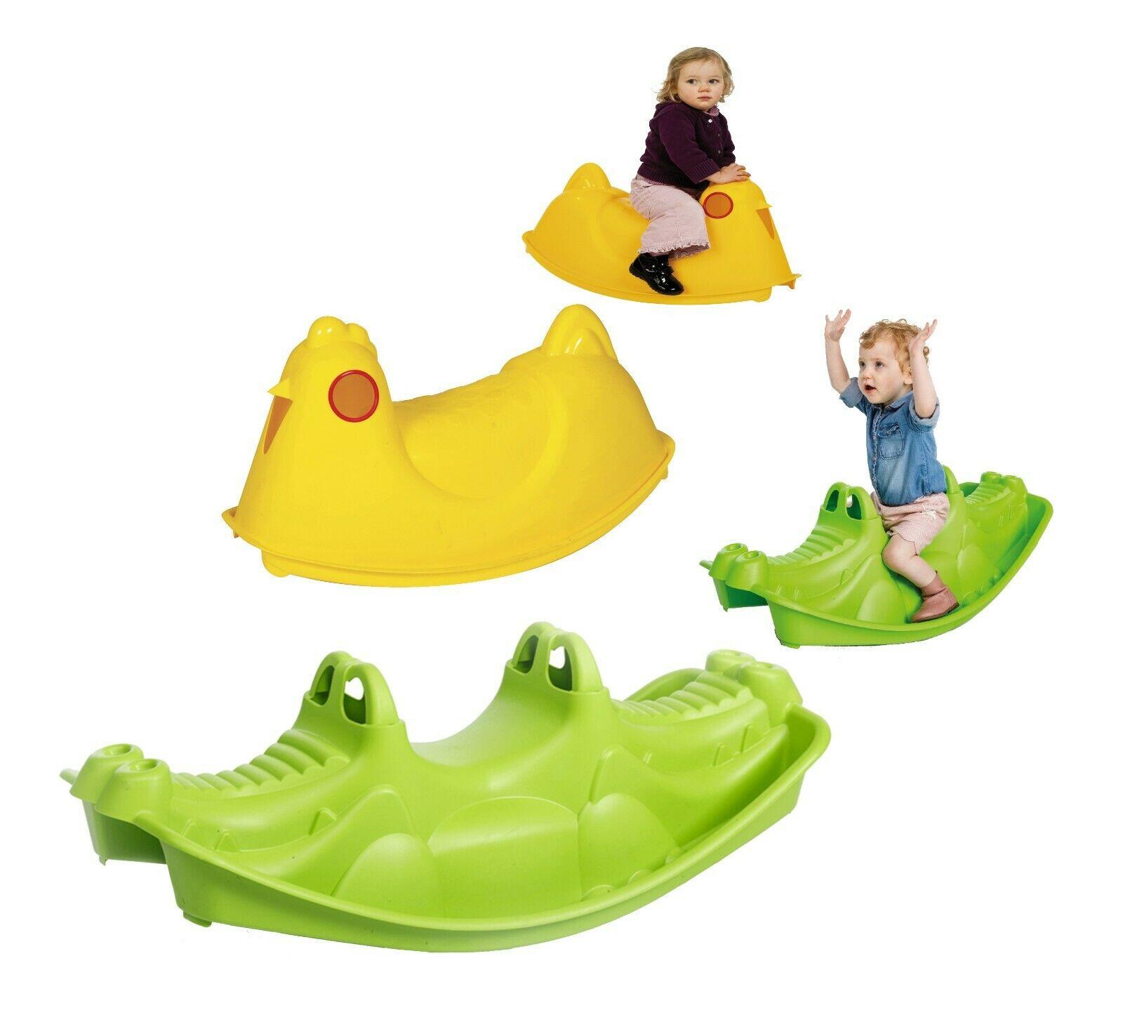 Durable Plastic With 3 Seats Green Crocodile 3 x Persons Rocker And Seesaw 