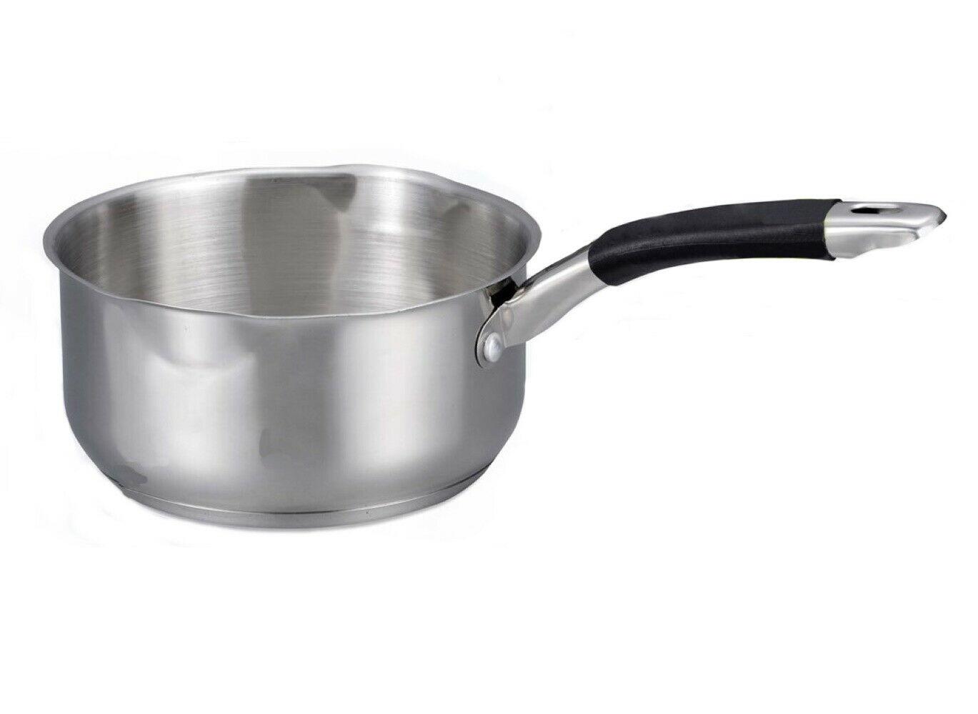 Details about   Induction Milk Pan Stainless Steel With 2 Double Pouring Lips Tea Sauce Pan Pot 